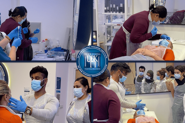 Various images of delegates during a course day at Dr Bob Khanna Training Institute