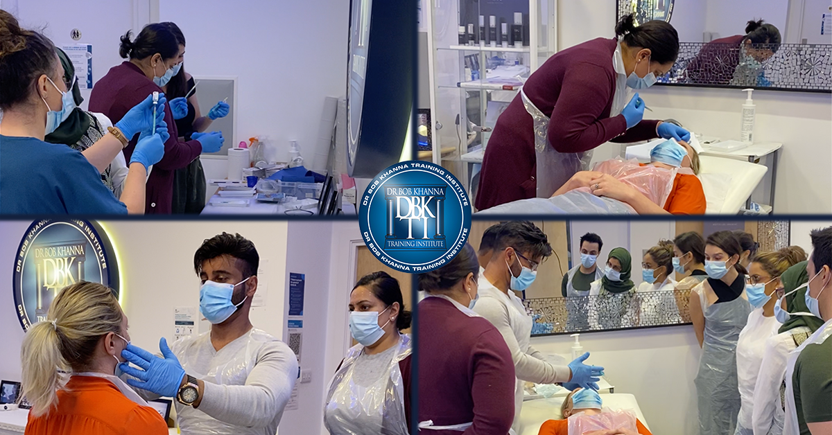 Various images of delegates during a course day at Dr Bob Khanna Training Institute
