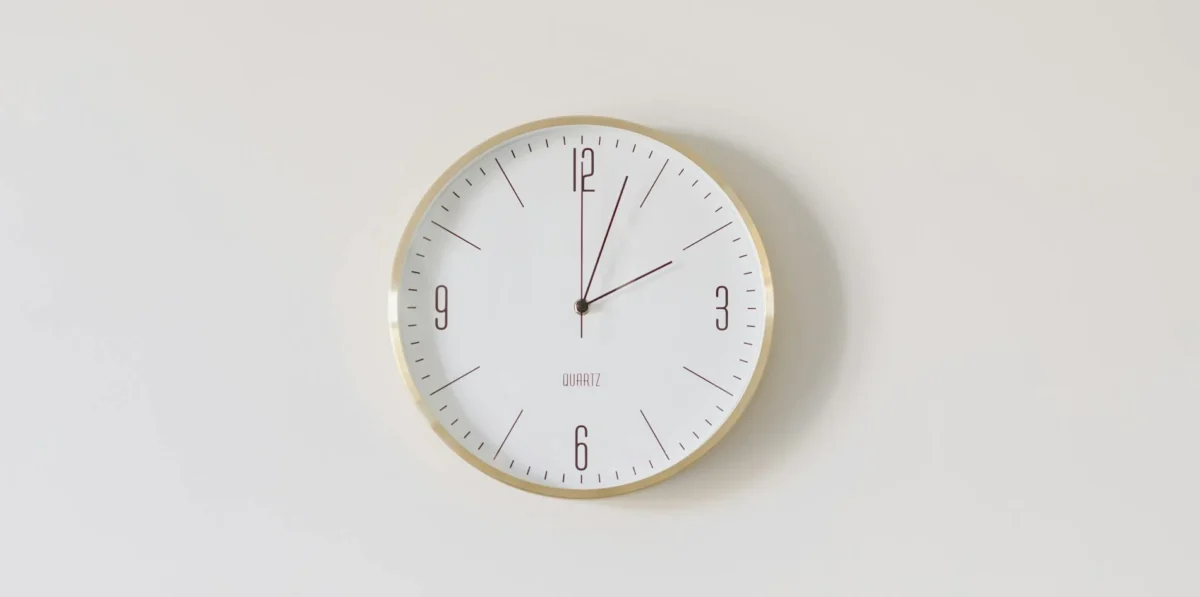 clock on white wall